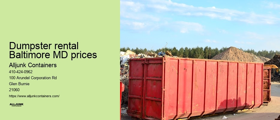 Baltimore MD dumpsters for rent