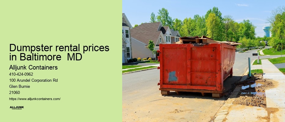 Dumpster rental in Baltimore MD